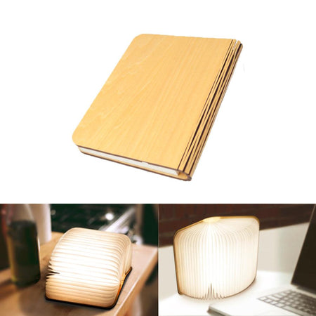 Livre lumineux en bois magnétique, USB